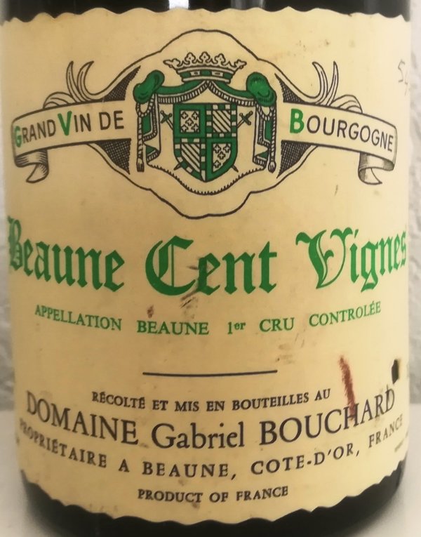 Domaine Gabriel Bouchard Beaune Cent Vignes 1992 Premier Cru Controlée