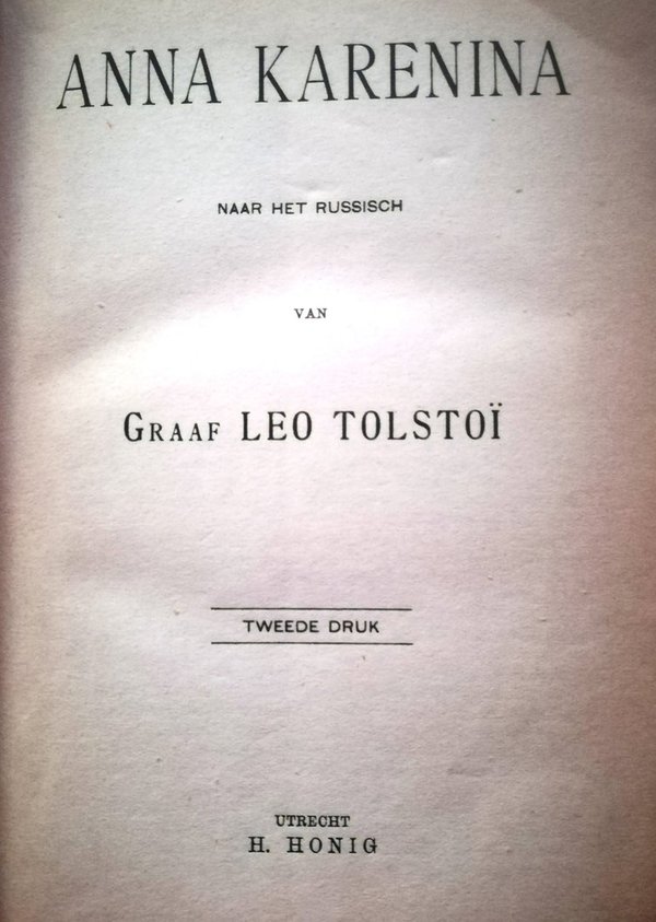 Anna Karenina 1903 Graaf Leo Tolstoï