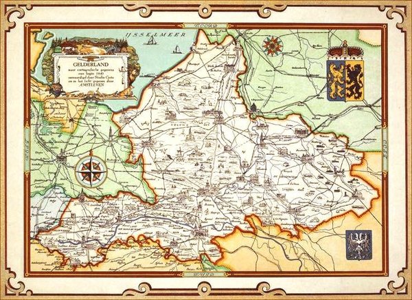 Atlas met historische kaarten Provinciën der Nederlanden ca. 1940