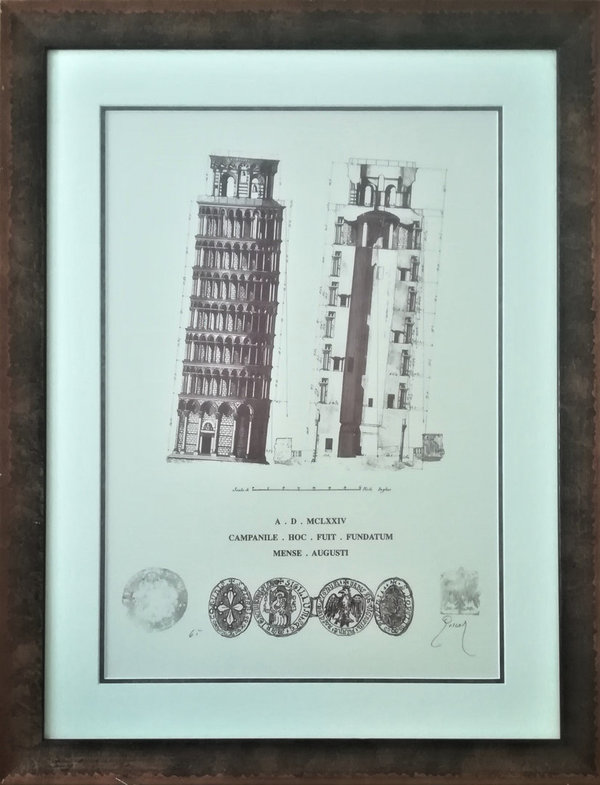 Architectuur Toren van Pisa AD MCLXXIV (1174) Campanile. Hoc. Fuit. Fundatum. Mense. Augusti
